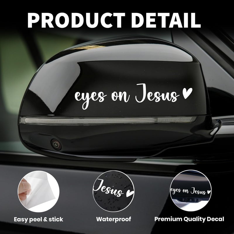 Hangwoous Eyes on Jesus Car Stickers – Christian Car Decals Stickers for Women - Religious Stickers for Cars, Car Window, Laptop, Water Bottle - Durable Weatherproof Jesus Sticker for Cars - Image 2